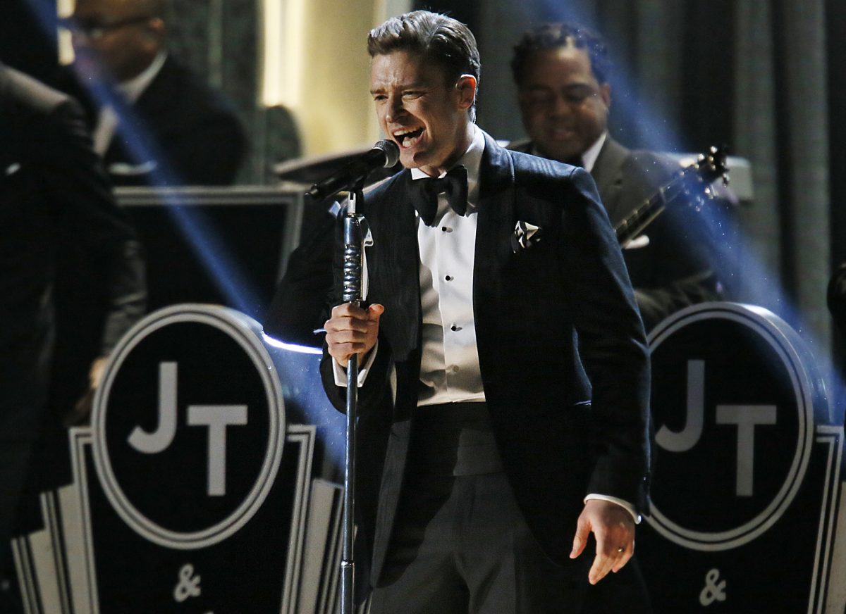 Timberlake performs his first single Suit and Tie at the 2013 Grammy Awards.  His album The 20/20 Experience, reached number 1 on the charts after being released March 15.