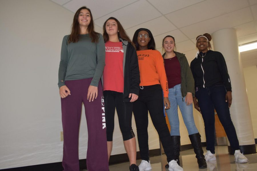 Lana Cristiani (10), Claudia Cooke (10), Olamide Ayeni (11), Johna Hinnah (10), and Jayla Kelly (10) are all over 510. While they have different experiences, they enjoy being considered tall.