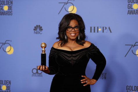 Oprah Winfrey backstage at the 75th Annual Golden Globes at the Beverly Hilton Hotel in Beverly Hills, Calif., on Sunday, Jan. 7, 2018. (Allen J. Schaben/Los Angeles