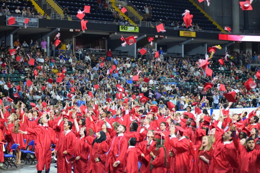 Class+of+2018+graduates+celebrate+at+the+Family+Arena+on+May+17%2C+2018.