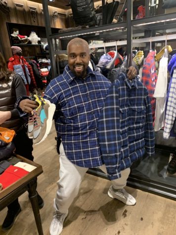 Kanye West poses with a pair of Balenciago shoes and a jacket over the holiday season. Leading up to 2019, West took to Twitter to post about various topics in a remarkably short period of time, whether it was shopping, mental health, or his spiritual beliefs. Photo taken from Twitter account @kanyewest.