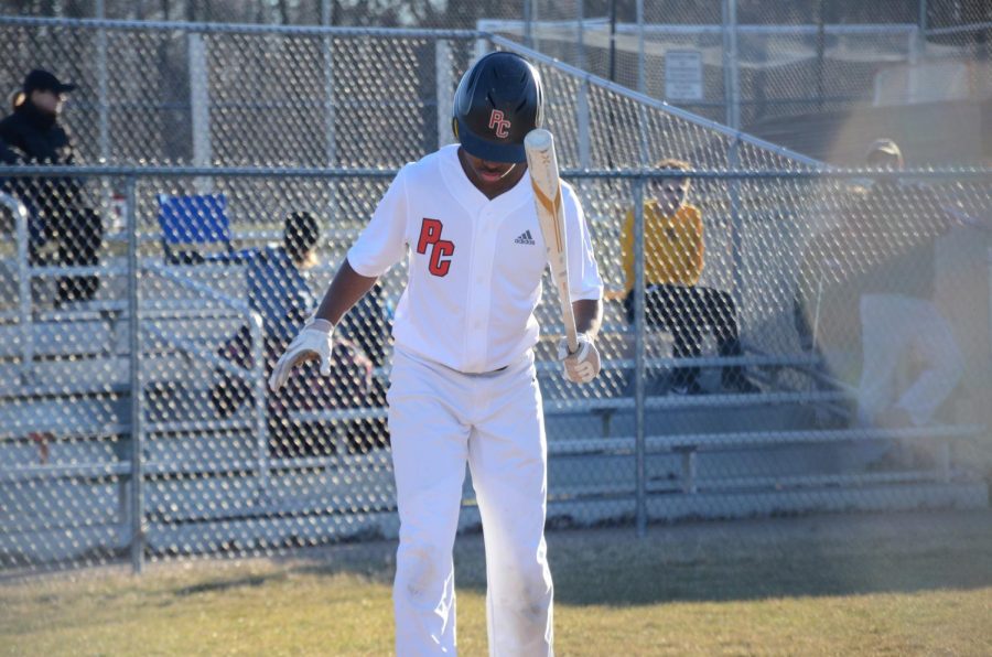 Junior Antonio Hutti steps up to bat in a game against Hillsboro on March 15. The varsity baseball team has started slowly, with a record of 2-5 through their first seven games.