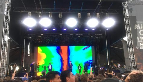 Stage at the Austin City Limits Music Festival. Brockhampton was on stage. Photo courtesy of Kaitlyn Goldstein.