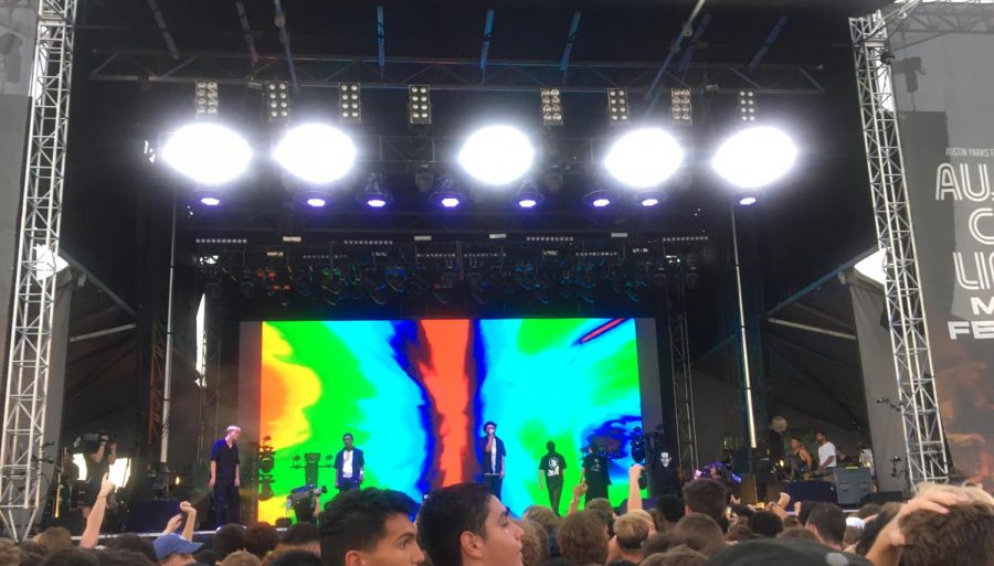 Stage at the Austin City Limits Music Festival. Brockhampton was on stage. Photo courtesy of Kaitlyn Goldstein. 