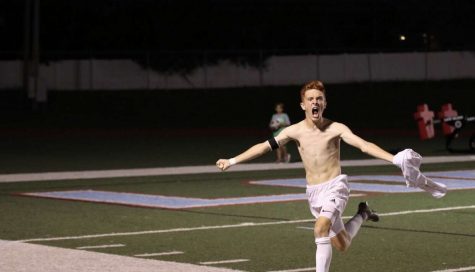 Senior MJ Ftriz celebrates after hitting a game winning goal against rival Parkway West.