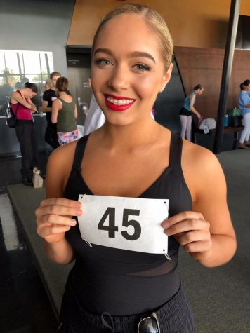 Maddie Oliver at her audition at University of Arizona. Photo courtesy of Maddie Oliver.