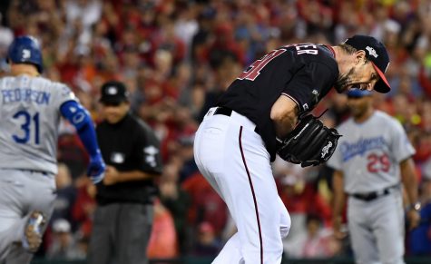 Max Scherzer celebrates during game four of the NLCS against the Dodgers. “You have the whole physical side of preparing your arm, preparing your body, and making sure you are physically ready to be able to not only take a start but more importantly being able to recover from a start. Then obviously the preparation side of understanding the lineup you’re about to face, what the hitters do, what they don’t do, what you do well, what you don’t do well, and try to match up and find the little things that will make a difference,” Max said.