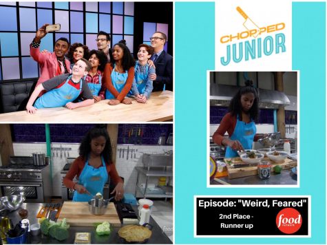 Junior Ayla Davis cooking at Chopped Junior. Photo courtesy of Davis.