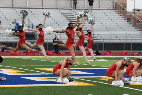 The dance team performs at halftime at the first football game of the year on Oct. 3, 2020 at Francis Howell stadium.