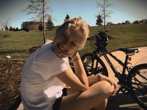 Freshman, Ellie Sioumcas on a bike ride with friend on  May 1, 2020.  