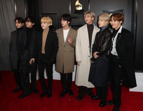 BTS arrives for the 62nd Grammy Awards at Staples Center in Los Angeles on Sunday, Jan. 26, 2020. (Allen J. Schaben/Los Angeles Times/TNS)