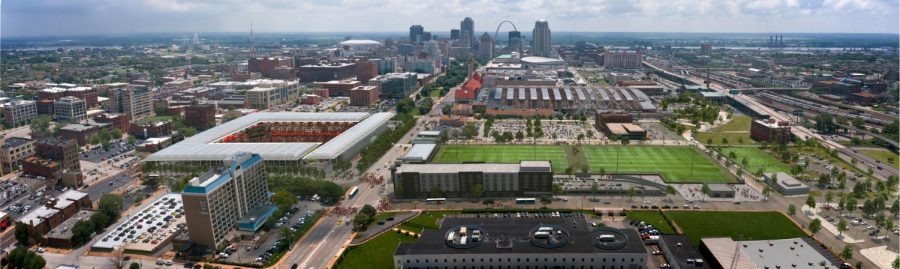 Official rendering of the Centene Stadium , along with City SC’s training facility in downtown St. Louis. Photo’s courtesy of St. Louis City SC.