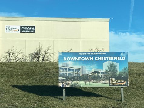 “The future home of Downtown Chesterfield” stands near Chesterfield Parkway.