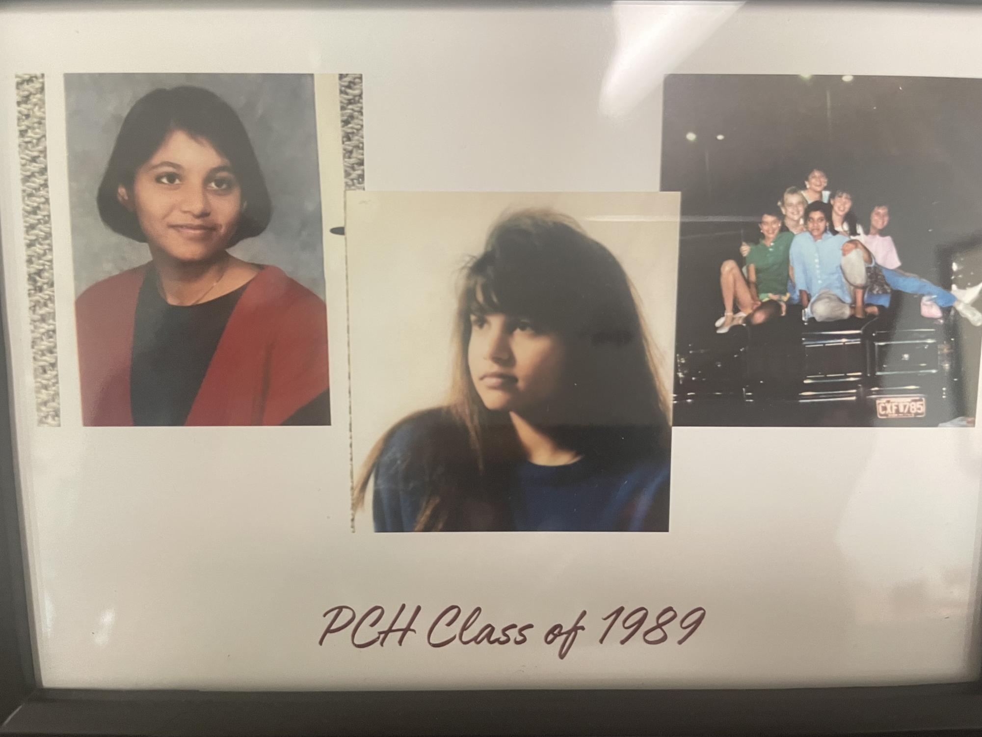 Shruti Upadhyay at three different points in her high school career. (Left) Upadhyay as a freshman. (Middle) Upadhyay as a senior. (Right) Upadhyay on the top of her car at the senior lock in. 