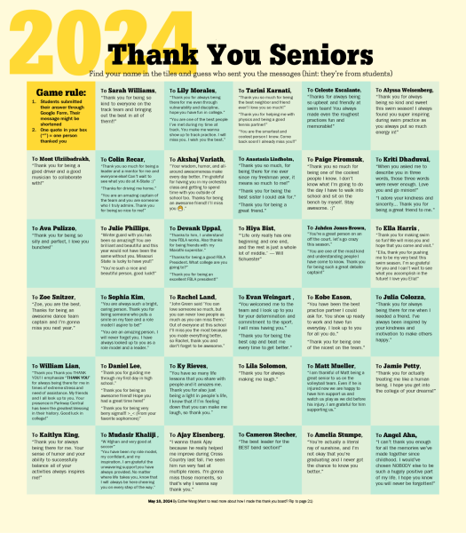 Thank You Seniors