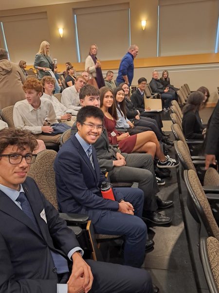 The Parkway Central engineering team at Washington University’s campus during the competition.  The team ended up getting fourth place over all. Photo courtesy of Aaron Loudenback