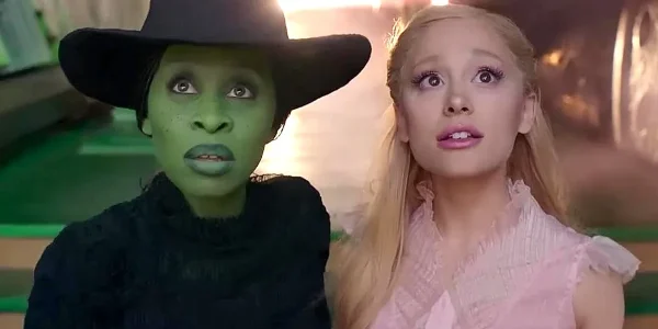 Elphaba (Cynthia Erivo) and Glinda (Ariana Grande) adventure to the Emerald City in Wicked: Part 1.  